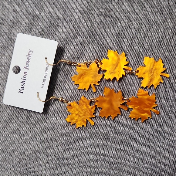 Charming Charlie Jewelry - 🔴 Fall Autumn Leaves Orange & Gold Dangly Statement Earrings Jewelry 🔴